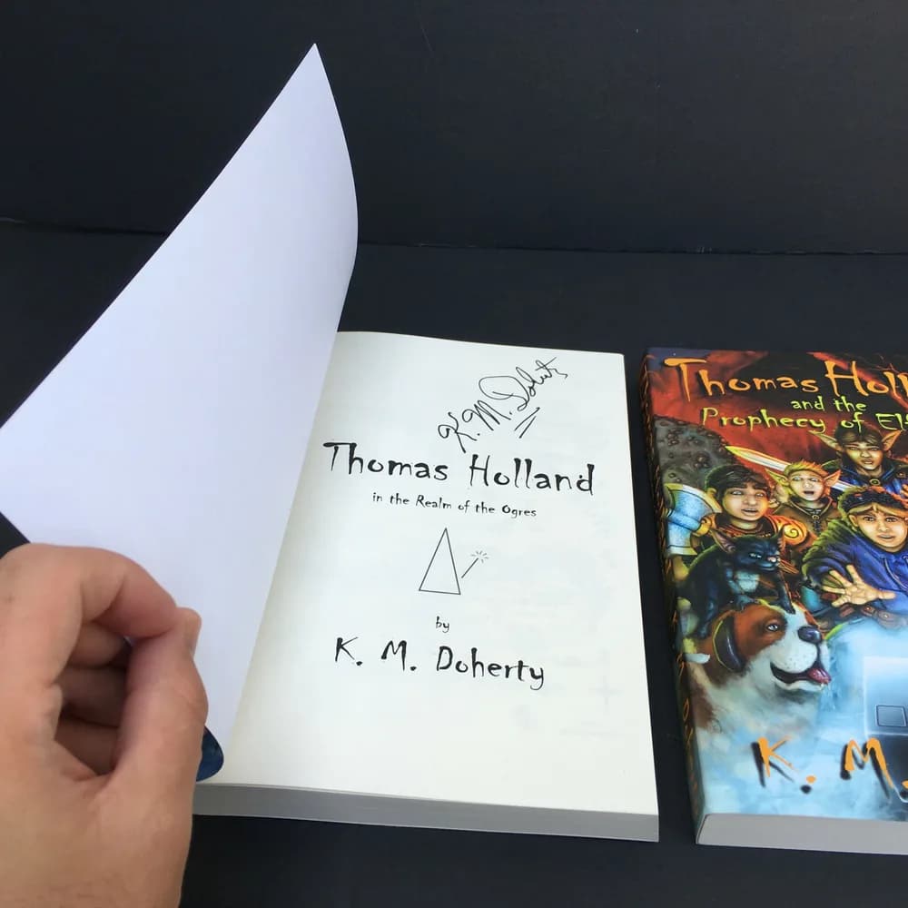 Lot of 2: Signed Thomas Holland Paperback  / Realm of the Orges K.M. Doherty  - Image 3
