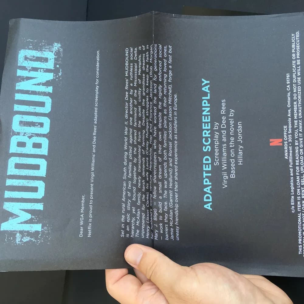 MUDBOUND For Your Consideration FYC Screenplay 2017 Script Book FREE SHIPPING - Image 5