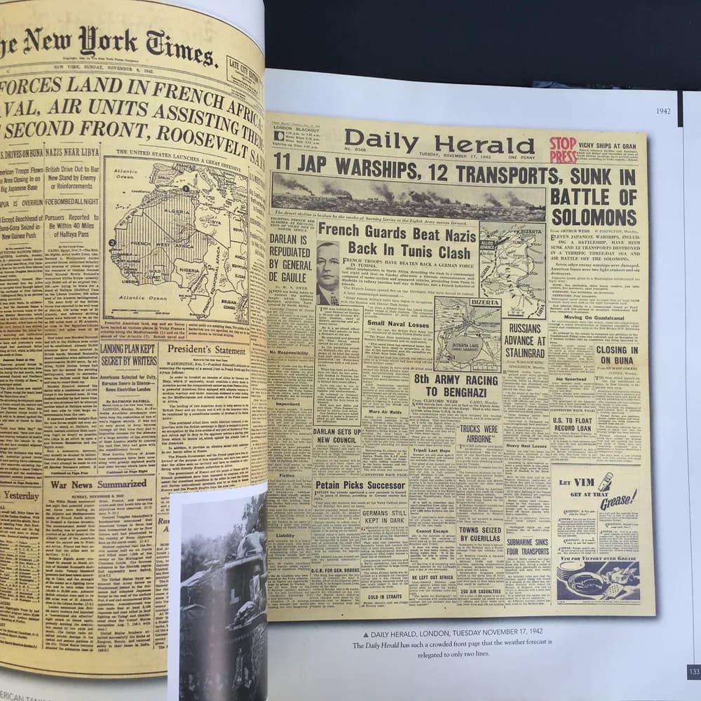 Front Page World Word II History in the Headlines 1939-1945 Coffee Table Book - Image 8