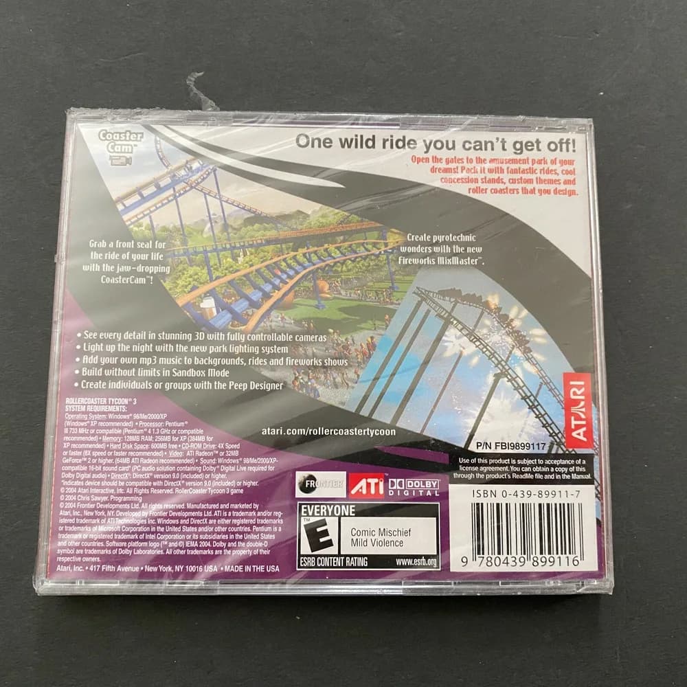 Vintage Roller Coaster Tycoon 3 Computer CD-ROM game SEALED - Image 4