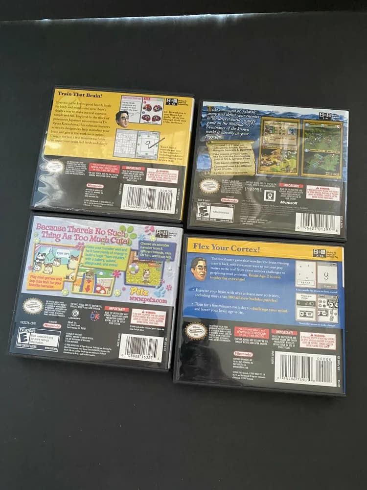 NO GAMES Lot of 4: Empty Nintendo DS Game Cases | Brain Age 2 empires hamsterz  - Image 2