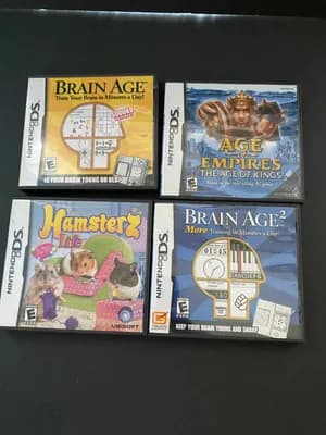 NO GAMES Lot of 4: Empty Nintendo DS Game Cases | Brain Age 2 empires hamsterz 