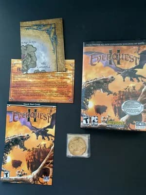EverQuest II Kingdom of Sky PC CD-ROM Map Collectors Coin Complete in Box CIB 