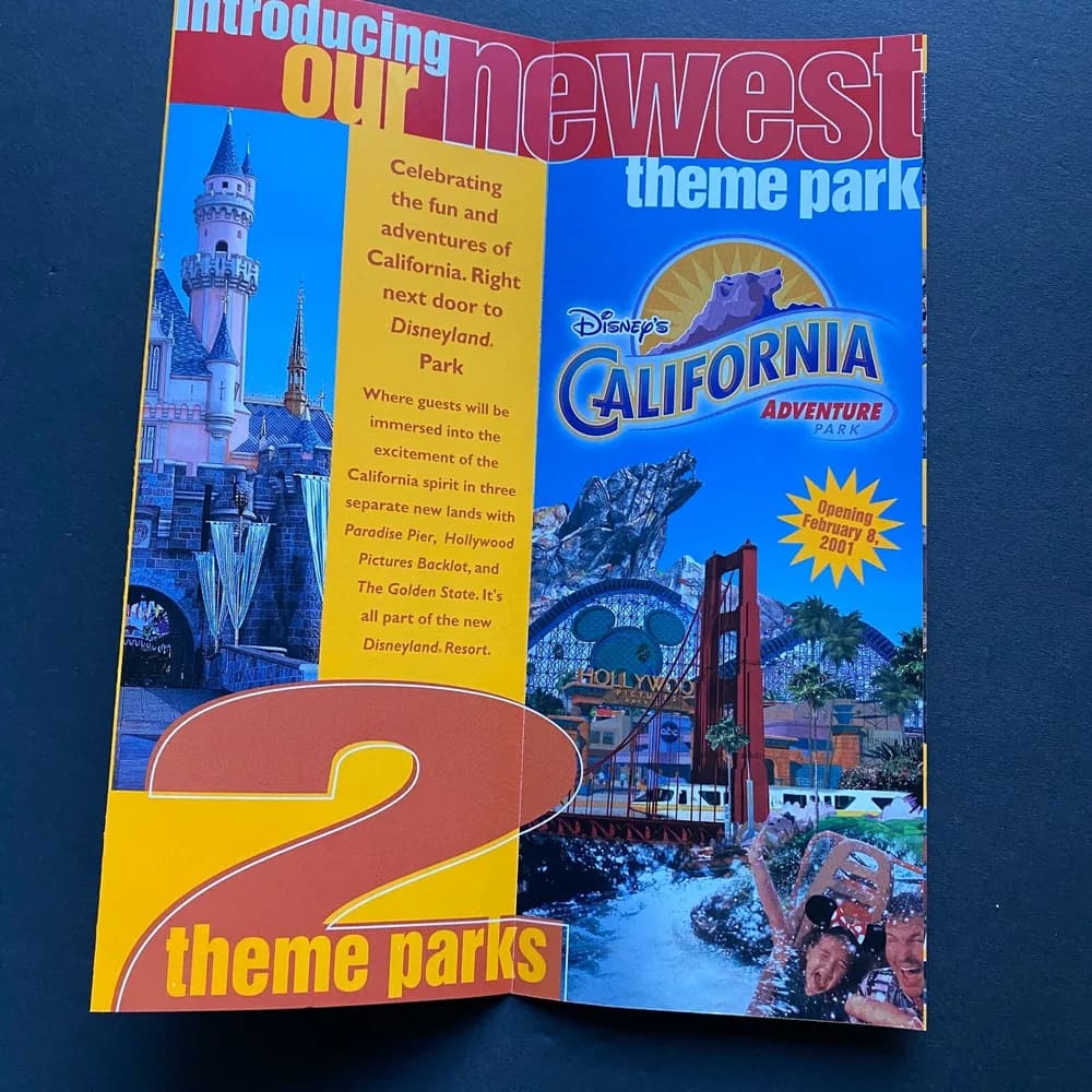 Vintage 2000 The New Disneyland California Adventure Grand Opening Brochure RARE - Image 3