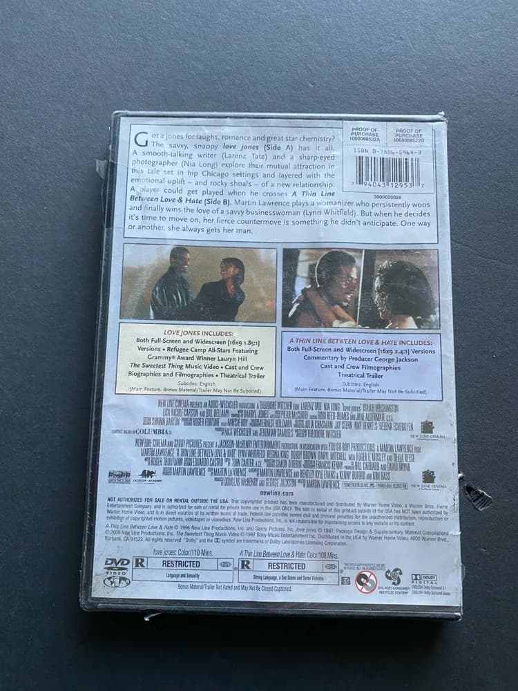 Love Jones / Thin Line Between Love and Hate [Used Very Good DVD] - Image 2