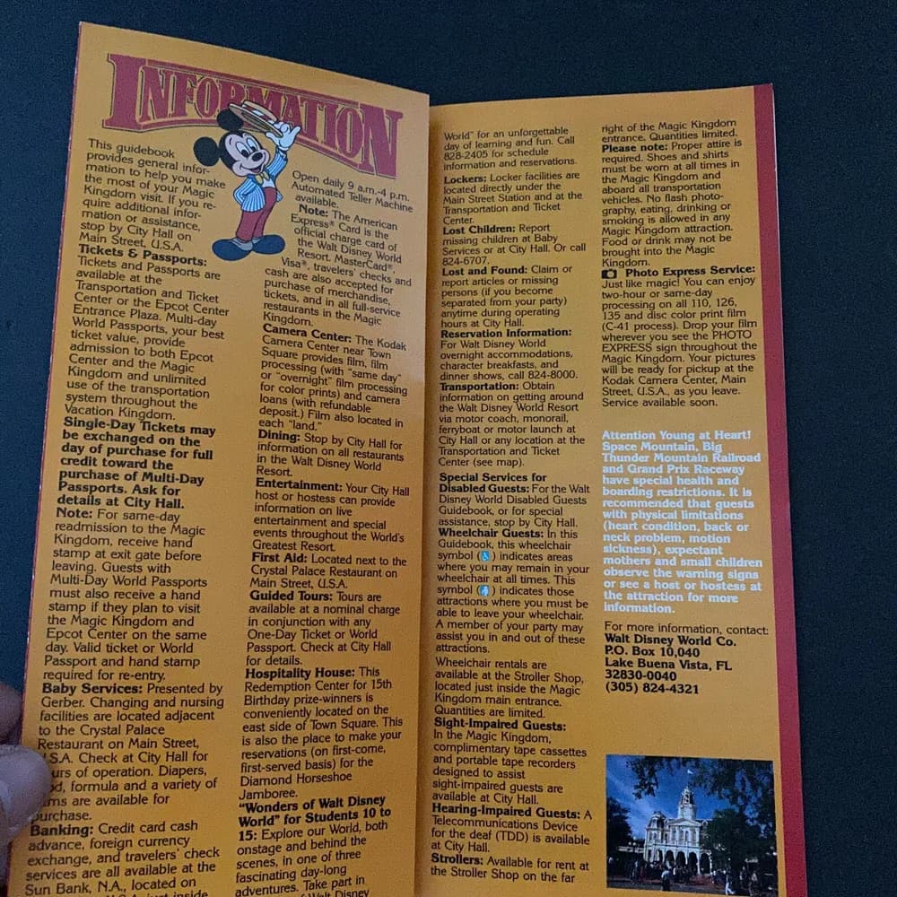 Walt Disney World Magic Kingdom Vintage 1986 Guide Book Brochure Florida FL - Image 4