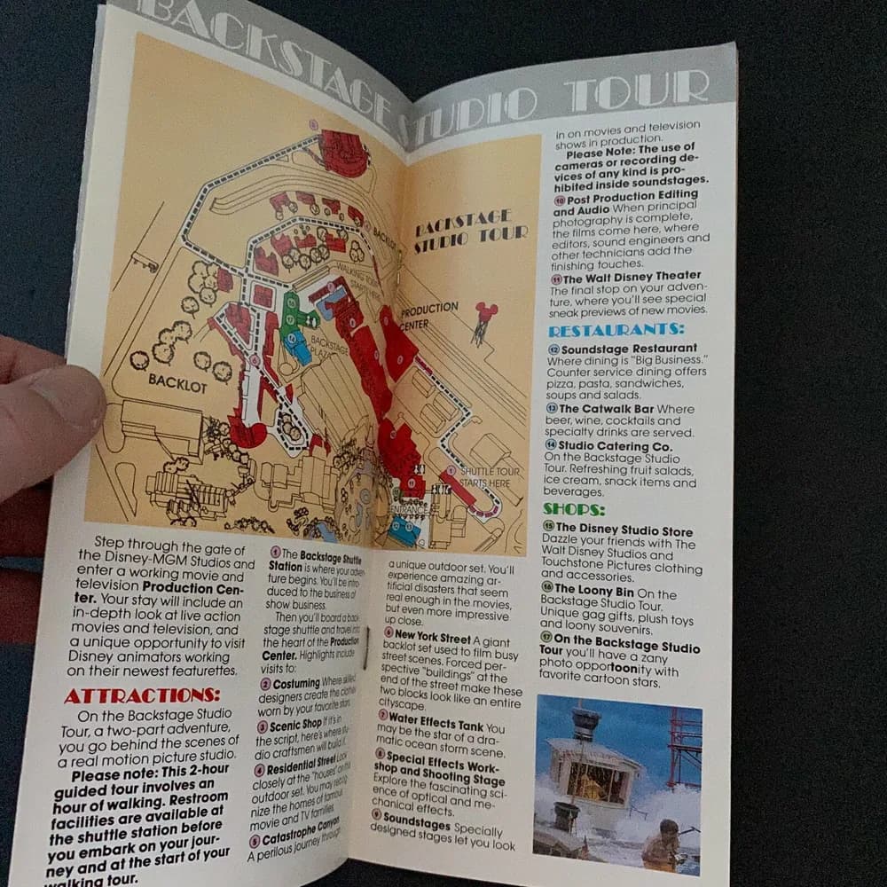 Walt Disney MGM Studios Vintage 1989 Guide Book Brochure Florida FL - Image 7
