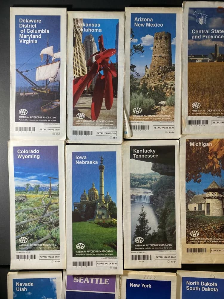 LOT OF 22 Vintage Road Map Lot collection Late 1980s earlier 1990s AAA  - Image 2