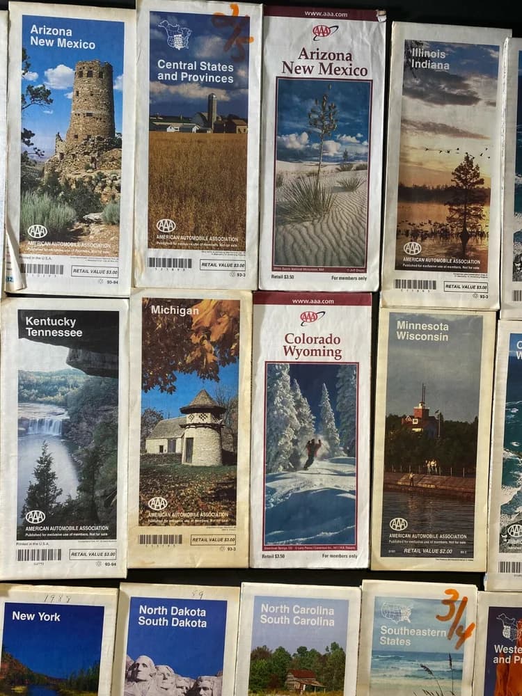 LOT OF 22 Vintage Road Map Lot collection Late 1980s earlier 1990s AAA  - Image 3