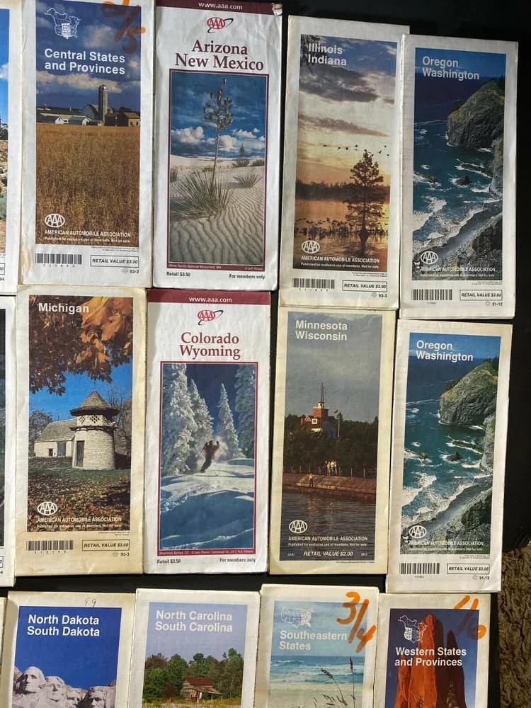 LOT OF 22 Vintage Road Map Lot collection Late 1980s earlier 1990s AAA  - Image 4