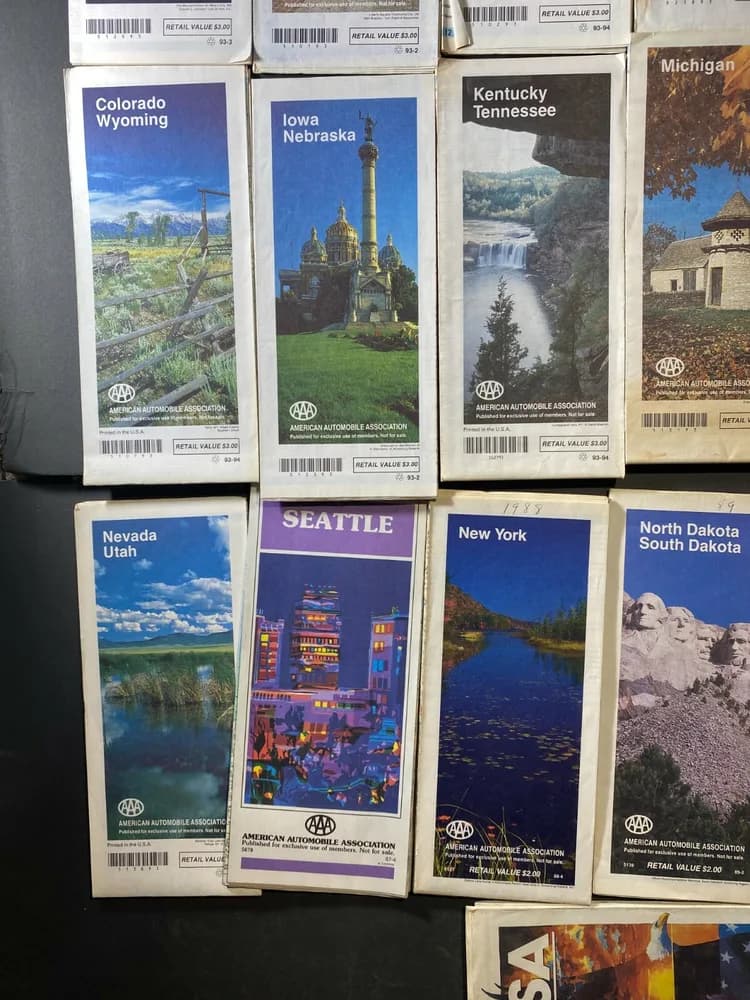 LOT OF 22 Vintage Road Map Lot collection Late 1980s earlier 1990s AAA  - Image 5