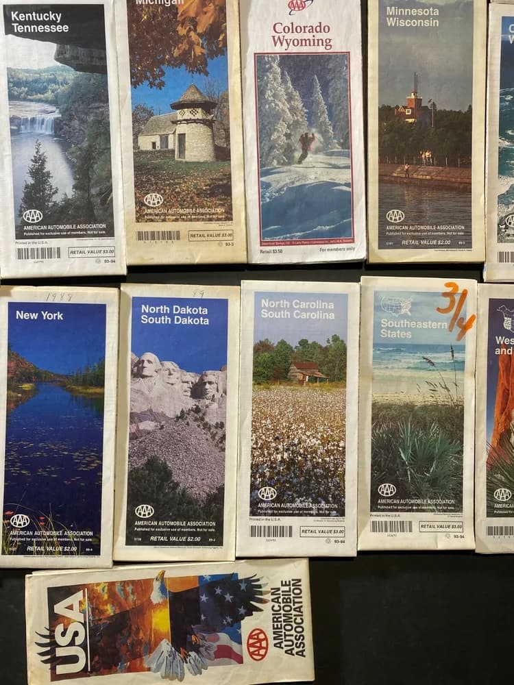 LOT OF 22 Vintage Road Map Lot collection Late 1980s earlier 1990s AAA  - Image 6