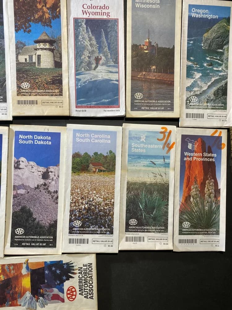 LOT OF 22 Vintage Road Map Lot collection Late 1980s earlier 1990s AAA  - Image 7