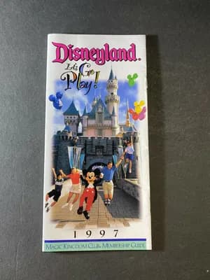 Vintage 1997 Disneyland Let's go play! Brochure Magic Kingdom Club Membership 