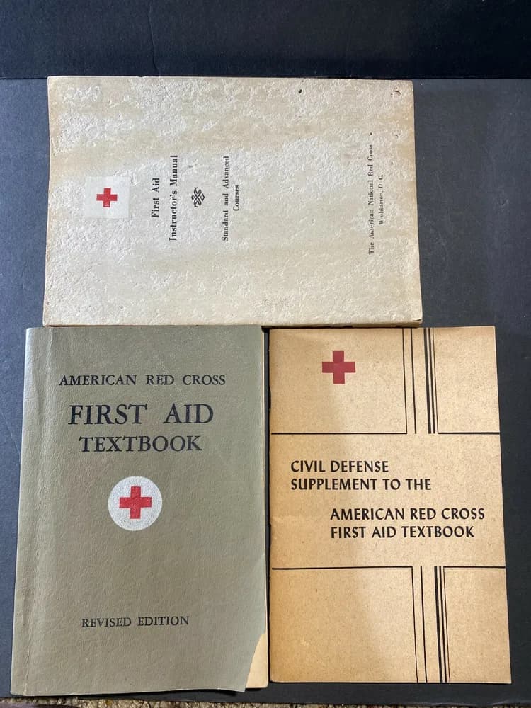 Lot of 3 Vintage American Red Cross First Aid Textbook Healthcare Books 1951 etc