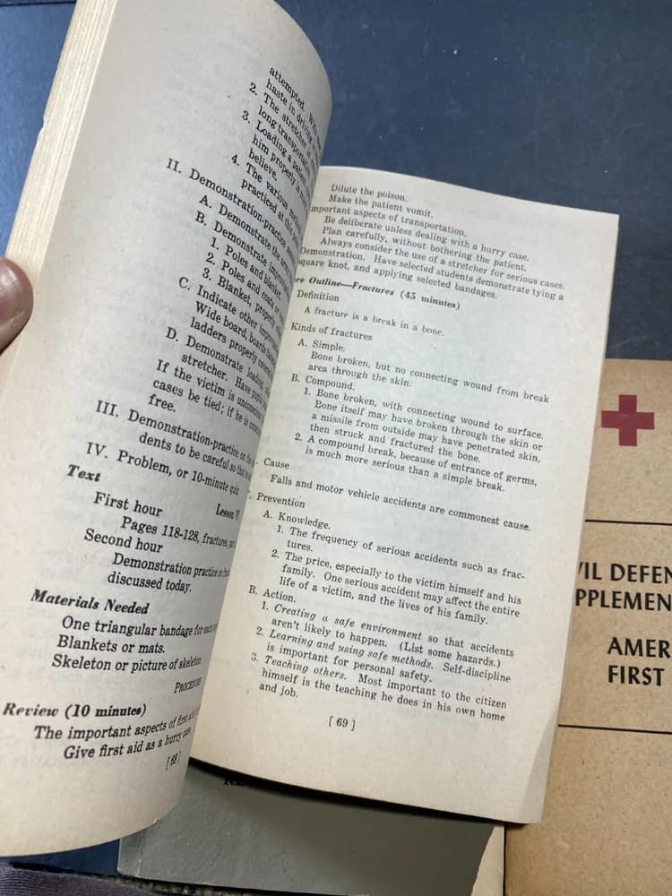 Lot of 3 Vintage American Red Cross First Aid Textbook Healthcare Books 1951 etc - Image 2