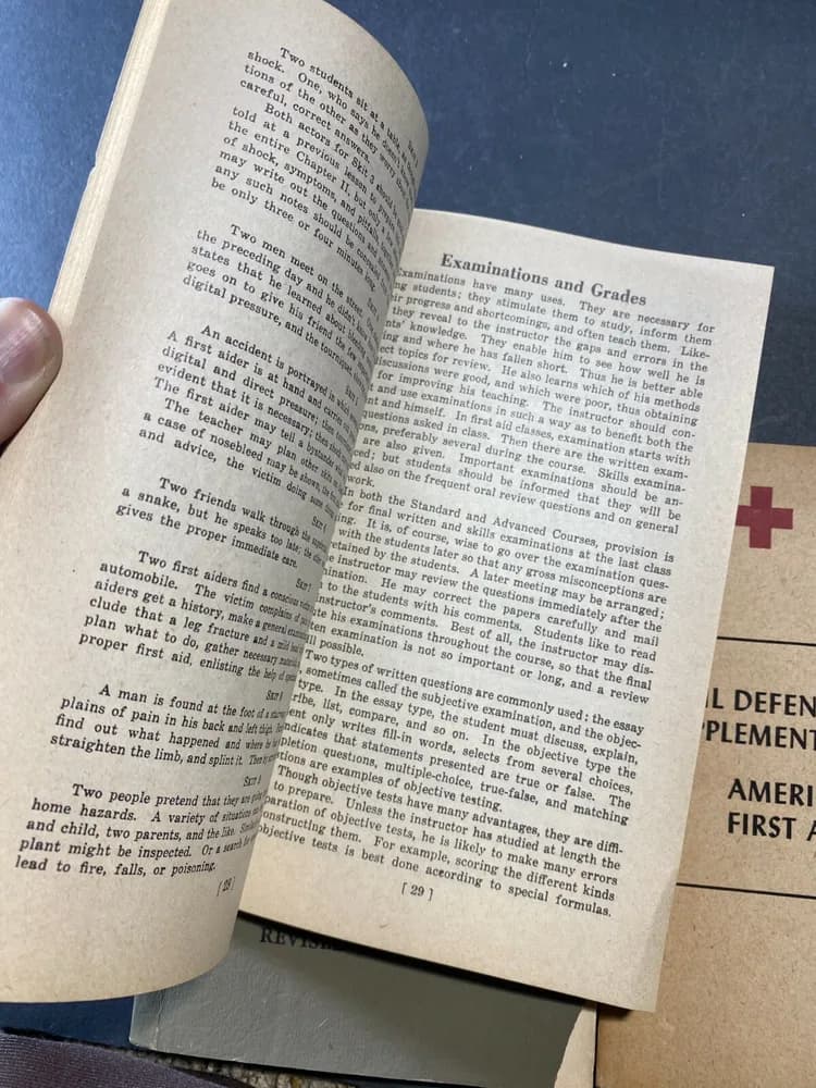 Lot of 3 Vintage American Red Cross First Aid Textbook Healthcare Books 1951 etc - Image 3