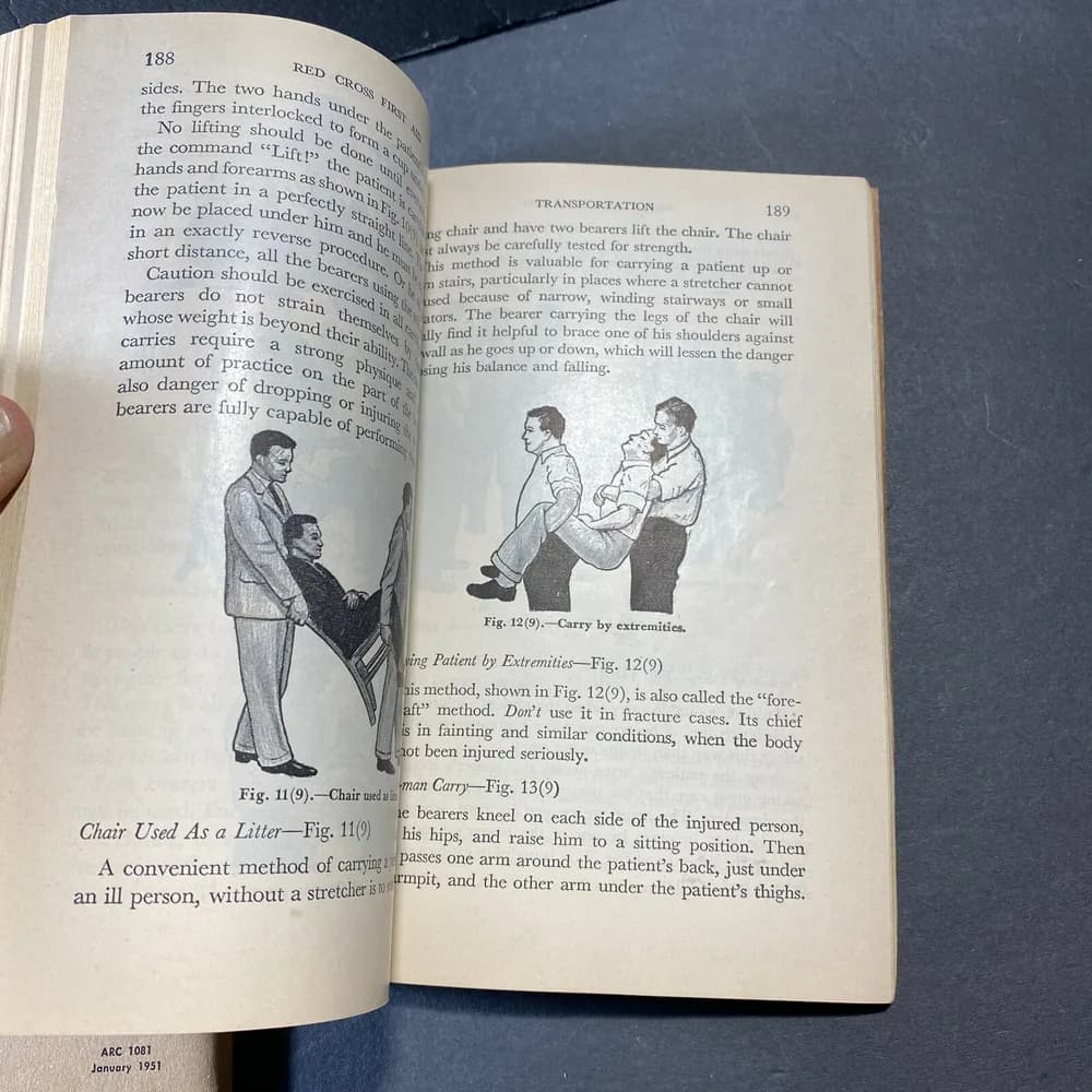 Lot of 3 Vintage American Red Cross First Aid Textbook Healthcare Books 1951 etc - Image 8