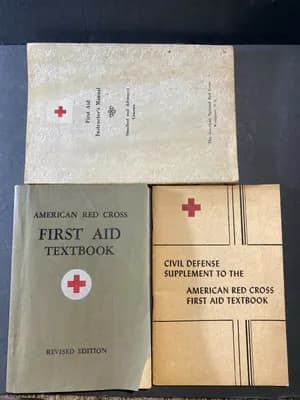 Lot of 3 Vintage American Red Cross First Aid Textbook Healthcare Books 1951 etc