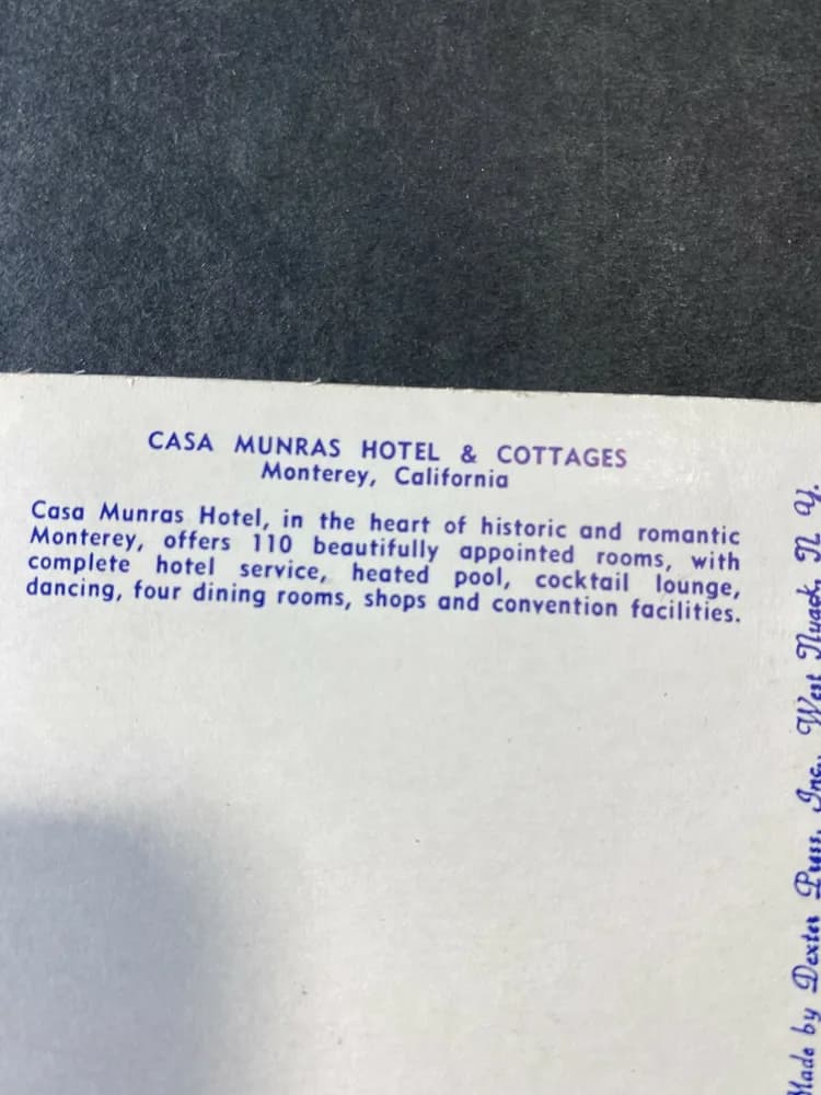 California CA Monterey Casa Munras Hotel Postcard Old Vintage Card View Standard - Image 3