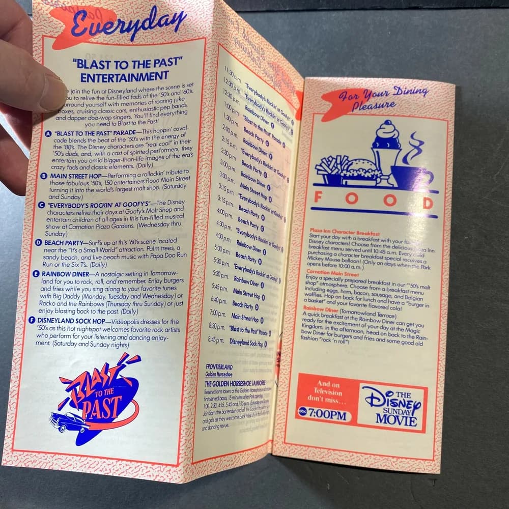 Vintage 1988 Today At Disneyland Blast to the past brochure Disney rare - Image 5