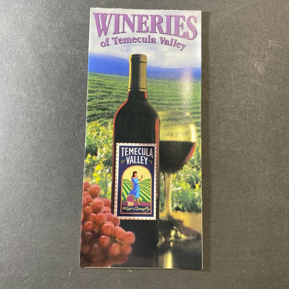 Vintage Early 2000's Wineries of Temecula Valley California Brochure