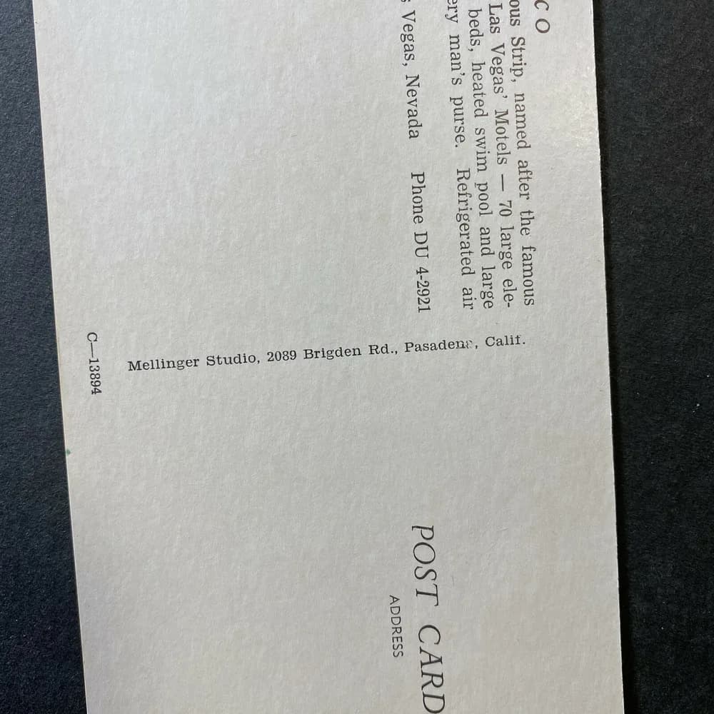 LOT OF 2: LAS VEGAS, Nevada NV~ Roadside THE MONACO MOTEL 1966 Long Postcard - Image 5