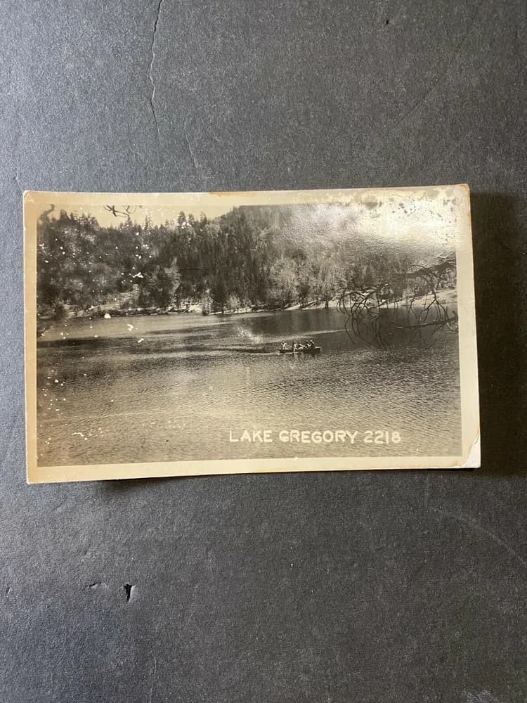 Vintage California CA Postcard Lake Gregory B&W 2218 Black and white postcard