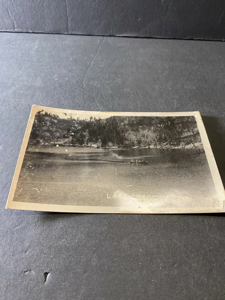 Vintage California CA Postcard Lake Gregory B&W 2218 Black and white postcard - Image 2