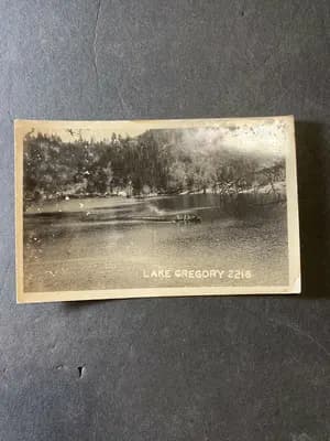Vintage California CA Postcard Lake Gregory B&W 2218 Black and white postcard
