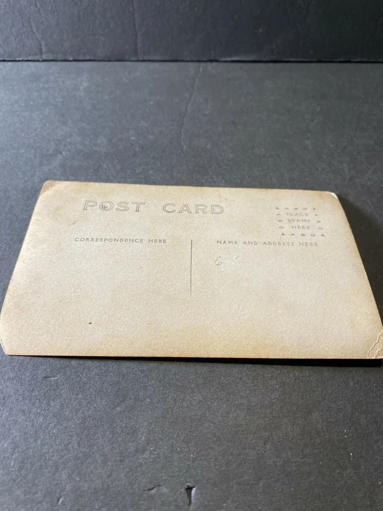 Vintage Postcard Real Photo Black And White man holding hat profile - Image 4