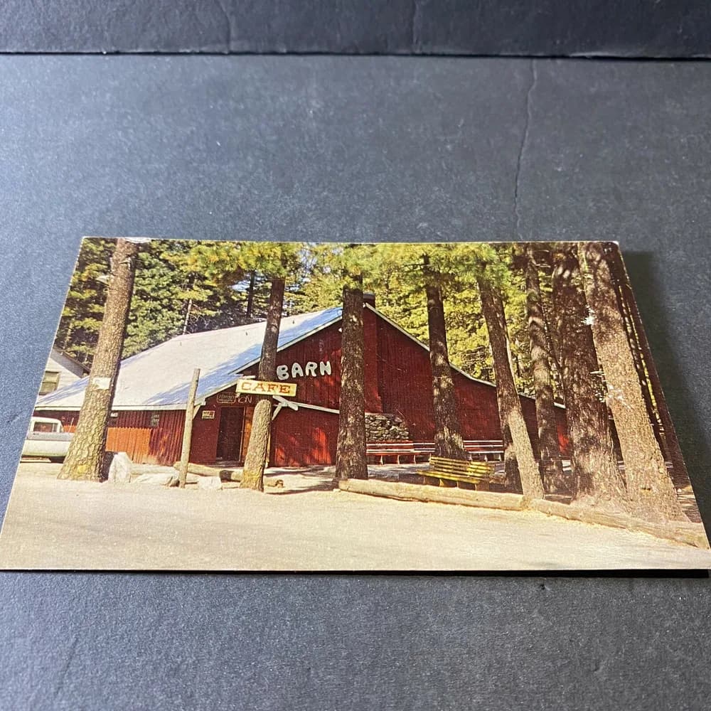 The Barn built by mormons postcard "old barn" CRESTLINE CA San Bernardino Mts. - Image 2