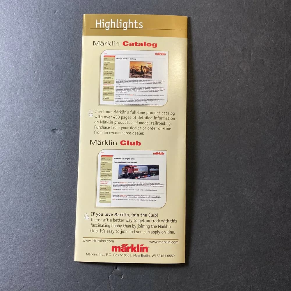 Vintage 2000's Marklin Trains website Brochure RARE - Image 3