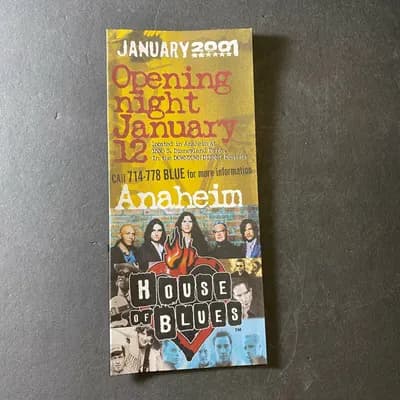 Vintage January 2001 House of Blues Anaheim Opening Night Brochure RARE CA