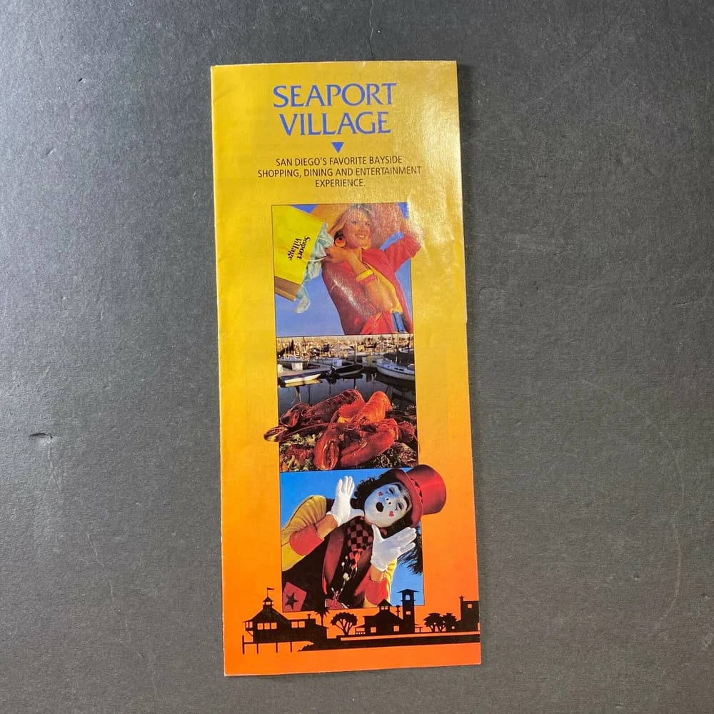 Vintage Brochure for Seaport Village San Diego California Early 90's 