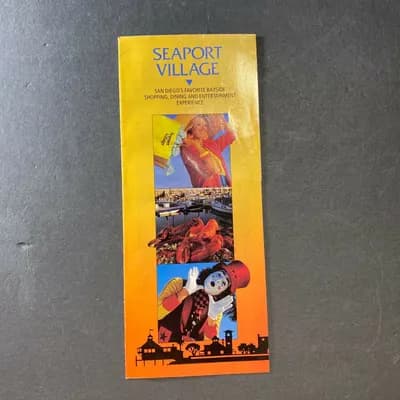 Vintage Brochure for Seaport Village San Diego California Early 90's 