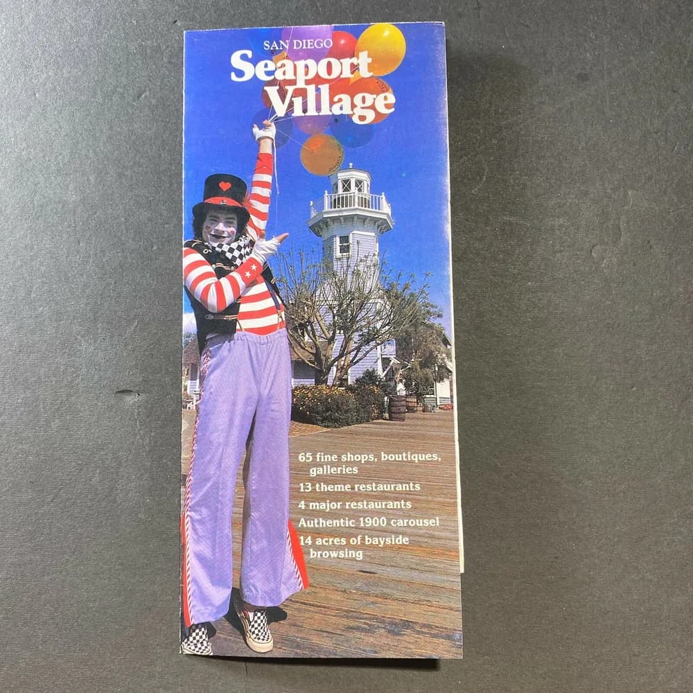 Vintage Brochure for Seaport Village San Diego California Early 90's 