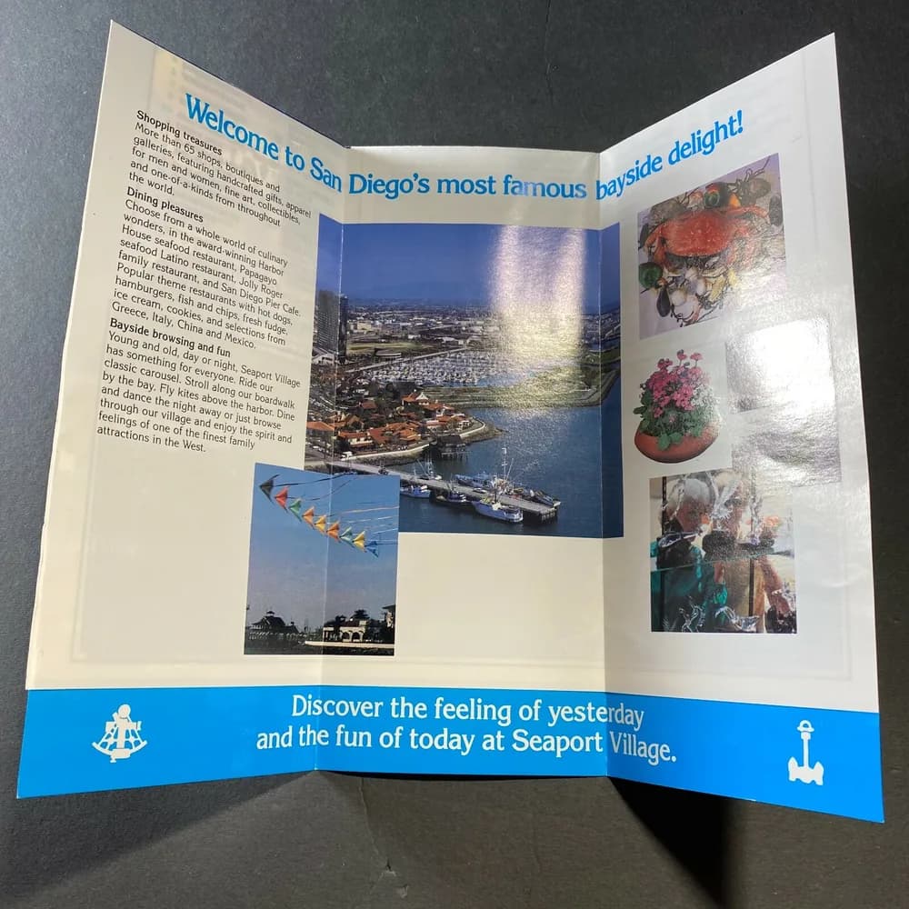 Vintage Brochure for Seaport Village San Diego California Early 90's  - Image 3