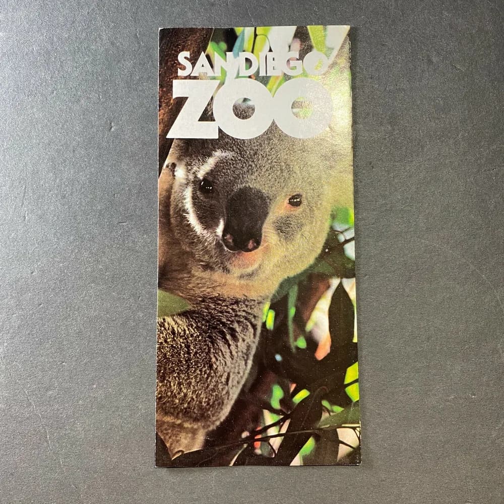 San Diego Zoo Brochure  California Koala Bear Wild Animal Park Vintage