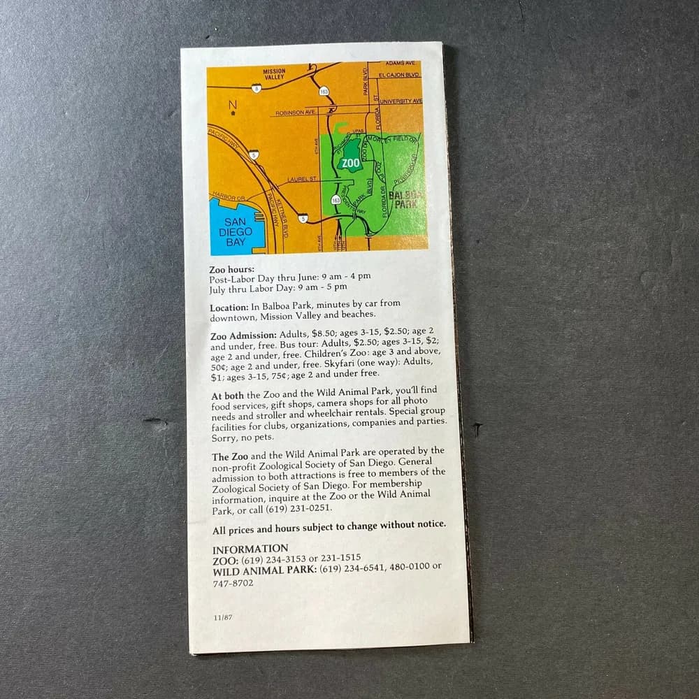 San Diego Zoo Brochure  California Koala Bear Wild Animal Park Vintage - Image 2
