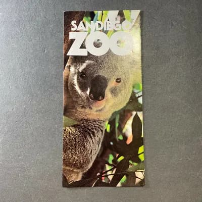 San Diego Zoo Brochure  California Koala Bear Wild Animal Park Vintage