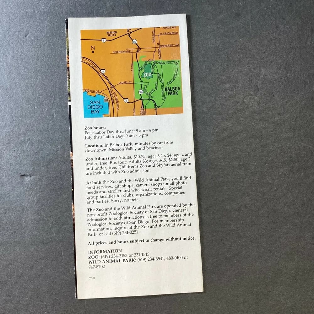 San Diego Zoo Brochure  California Koala Bear Wild Animal Park Vintage - Image 2