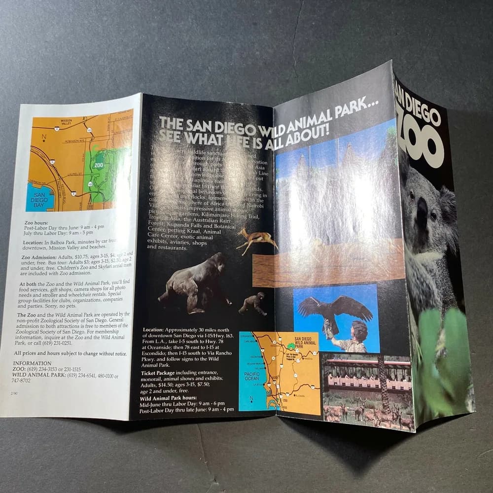 San Diego Zoo Brochure  California Koala Bear Wild Animal Park Vintage - Image 4