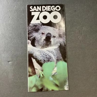 San Diego Zoo Brochure  California Koala Bear Wild Animal Park Vintage