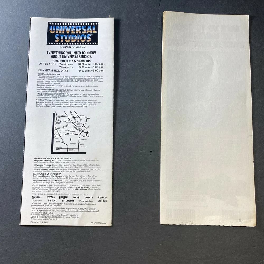 Vintage 1985 Universal Studios California Souvenir Brochure  - Image 3