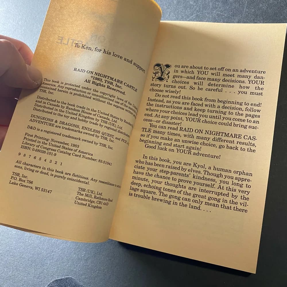 FIRST EDITION TSR Endless Quest Book #14 Raid on Nightmare Castle 1983 D&D - Image 5