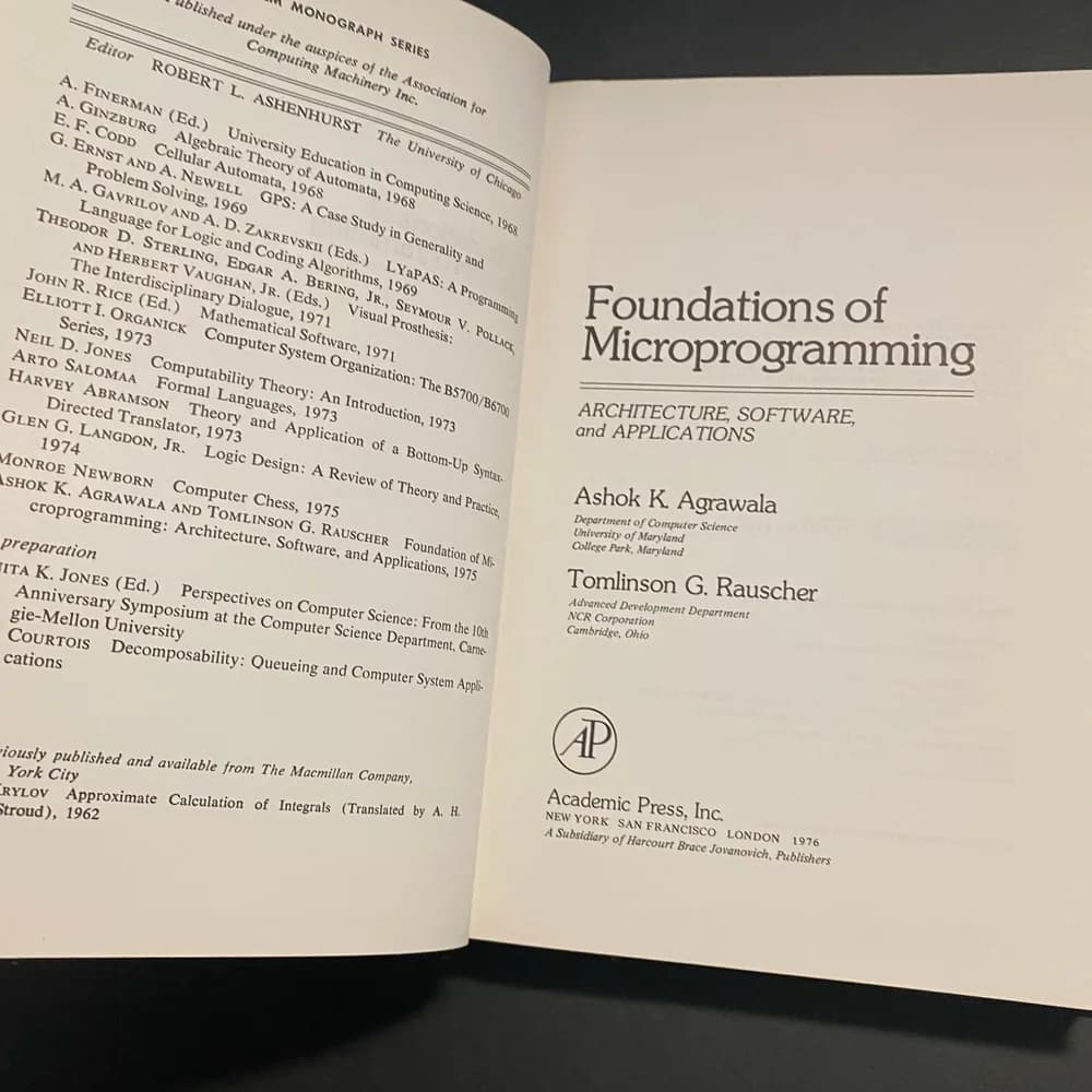 FOUNDATIONS OF MICROPROGRAMMING: ARCHITECTURE, SOFTWARE, By Ashok K. Agrawala - Image 7