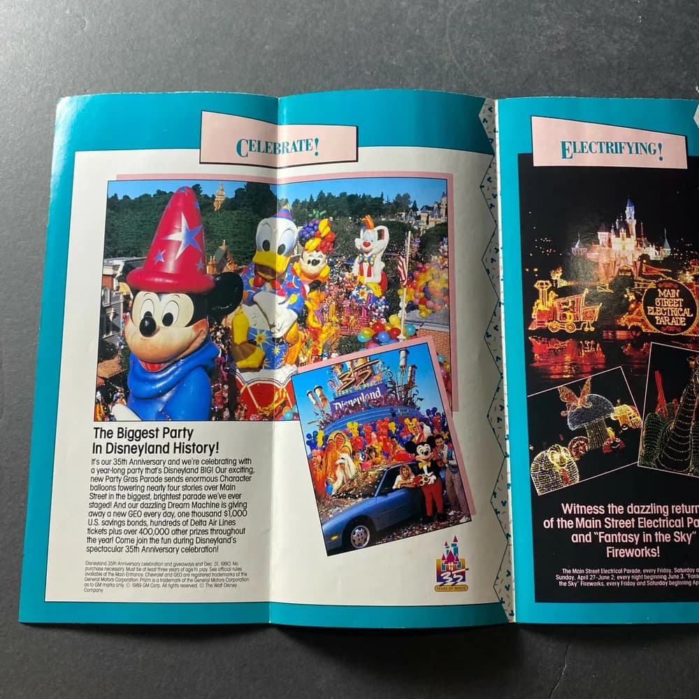 1990 Disneyland Spring Calendar Vtg Travel Brochure Program Anaheim California - Image 4