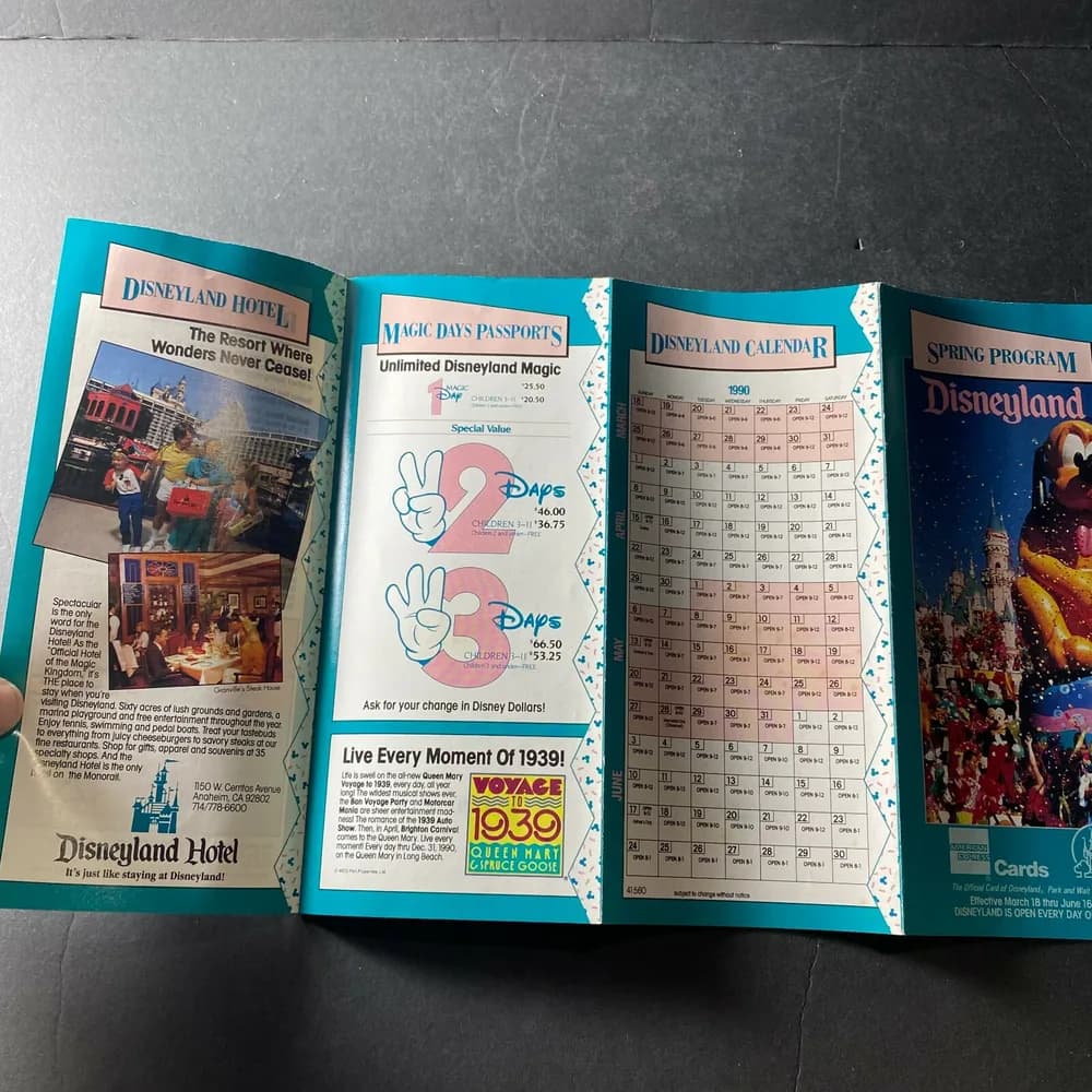 1990 Disneyland Spring Calendar Vtg Travel Brochure Program Anaheim California - Image 5