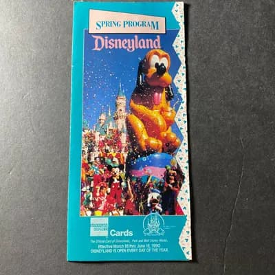 1990 Disneyland Spring Calendar Vtg Travel Brochure Program Anaheim California